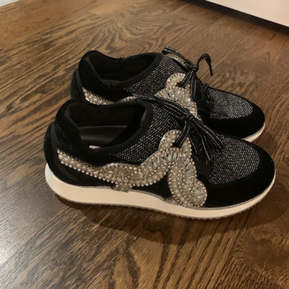Sophia Webster Royalty Mixed Knit/Velvet Embell.